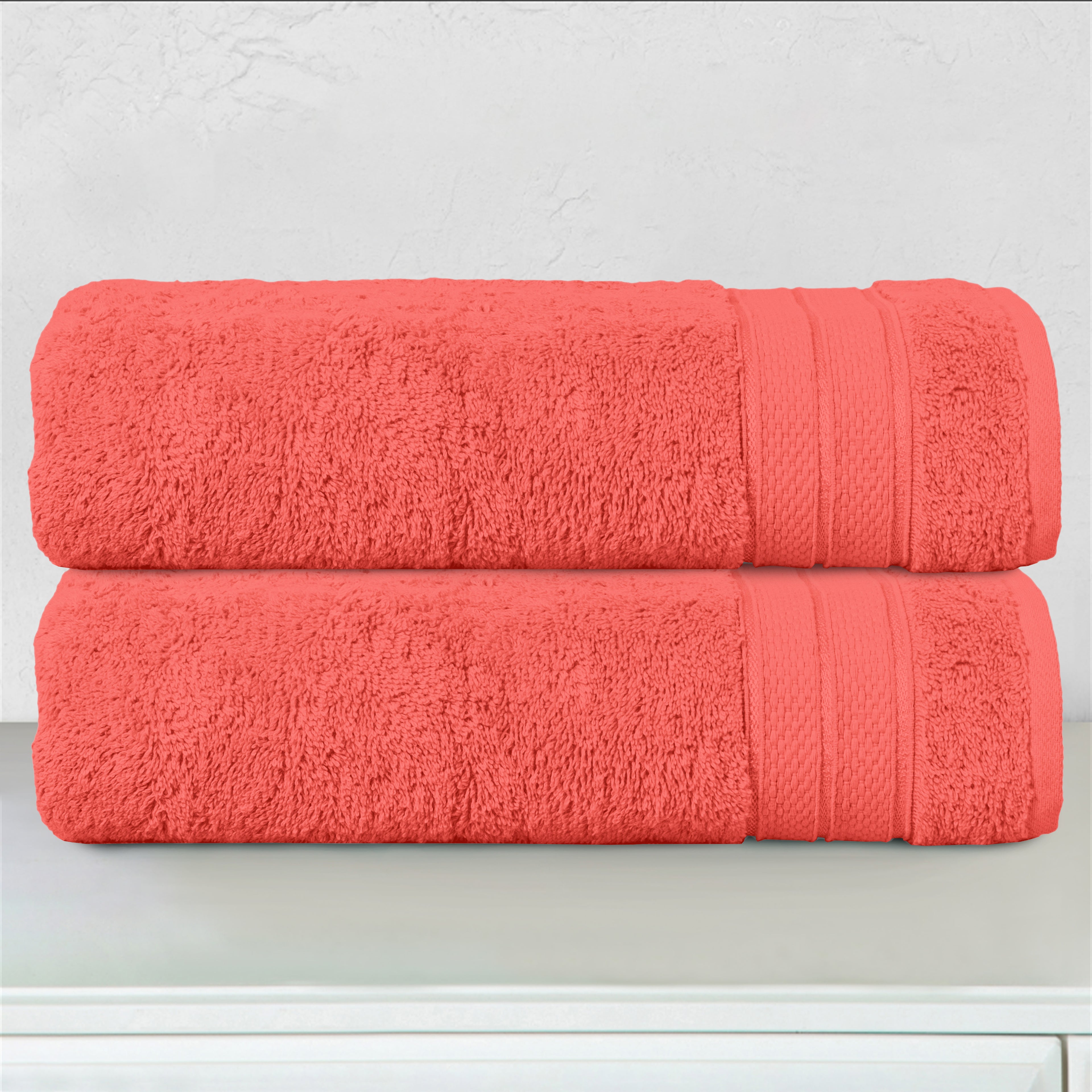 2-Pack Turkish Cotton Three Line Popcorn Bath Towel Set, 27 x 54 inch