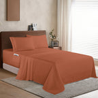Extra deep 18-24 Inch Pocket 3 Line Embroidery, 4-Piece Sheet Set, Moody Shades
