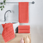 4-Pack Premium Turkish Cotton Braided Hand Towel Set, 16 x 28 inch