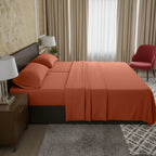 Essential 4-Piece 3-Line Embroidery Sheet Set, Soft as a Hotel Premium Quality,  Moody Shades