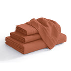 Extra deep 18-24 Inch Pocket 3 Line Embroidery, 4-Piece Sheet Set, Moody Shades