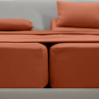 Essential 4-Piece 3-Line Embroidery Sheet Set, Soft as a Hotel Premium Quality,  Moody Shades