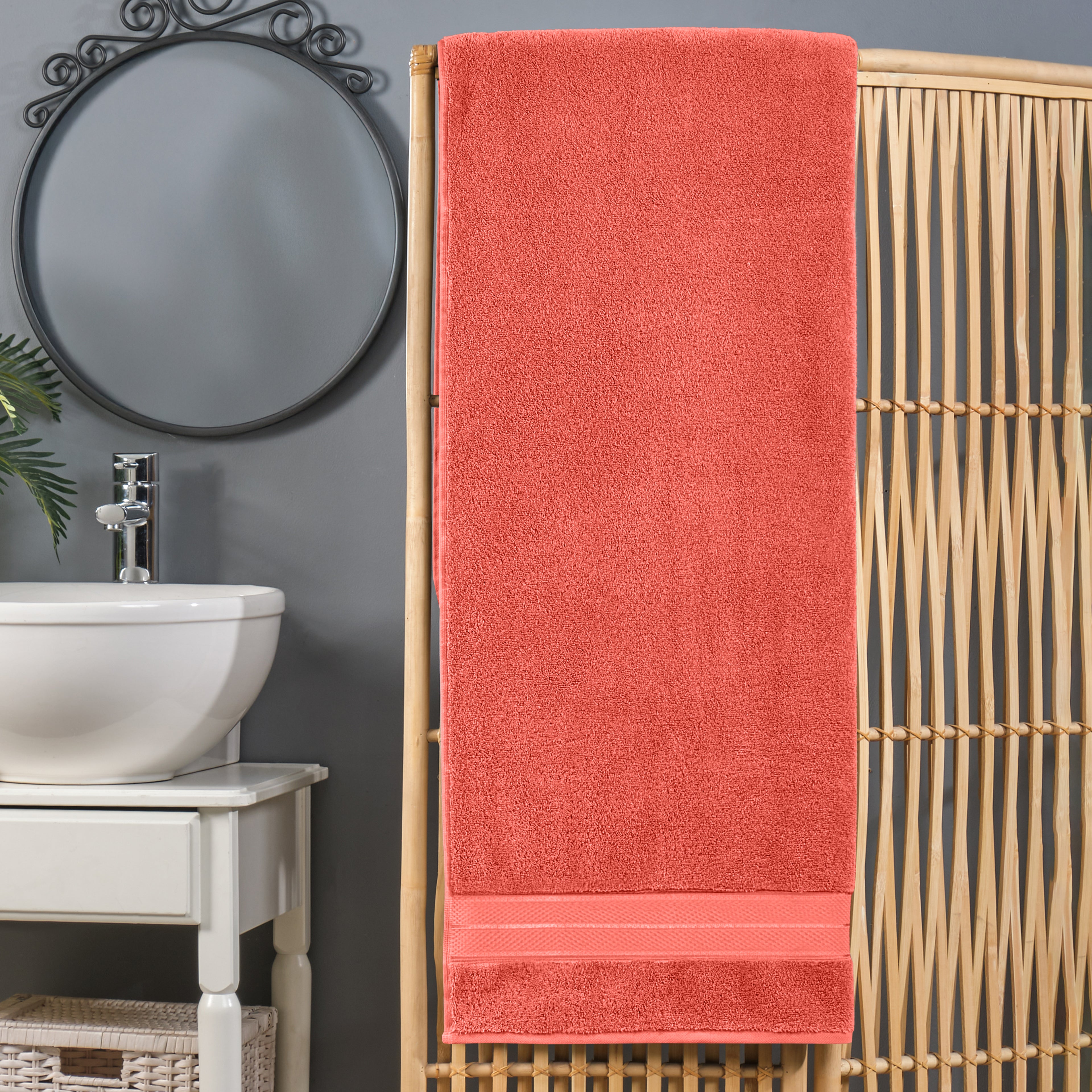 1-Piece Premium Turkish Cotton Three Line Popcorn Oversized Bath Sheet Towel 40 x 80 Inch