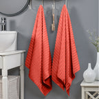 2-Pack Premium Turkish Cotton Corduroy Stripe Bath Towel Set, 27 x 54 inch