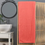 1-Piece Premium Turkish Cotton Corduroy Stripe Oversized Bath Sheet Towel 40 x 80 Inch