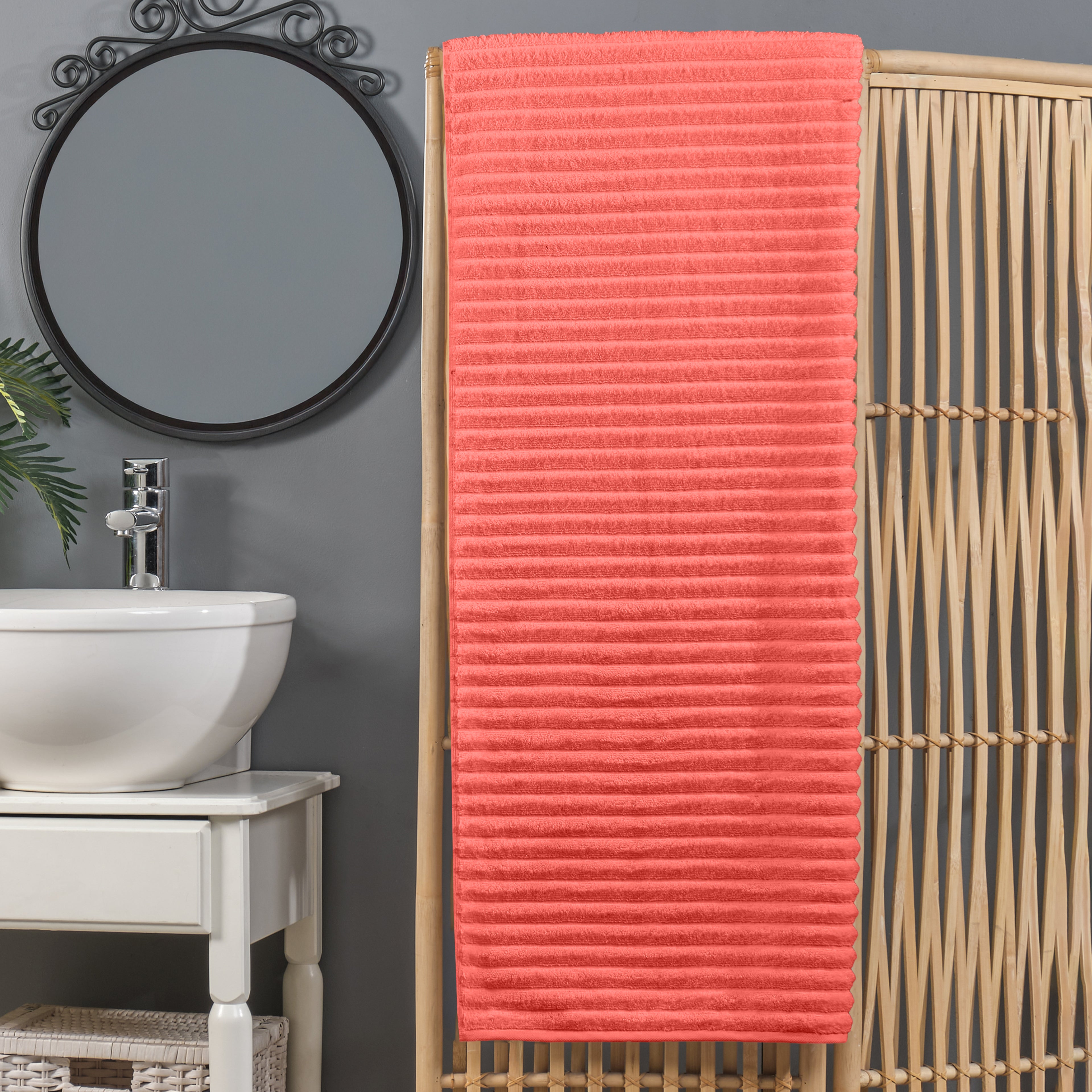 1-Piece Premium Turkish Cotton Corduroy Stripe Oversized Bath Sheet Towel 40 x 80 Inch