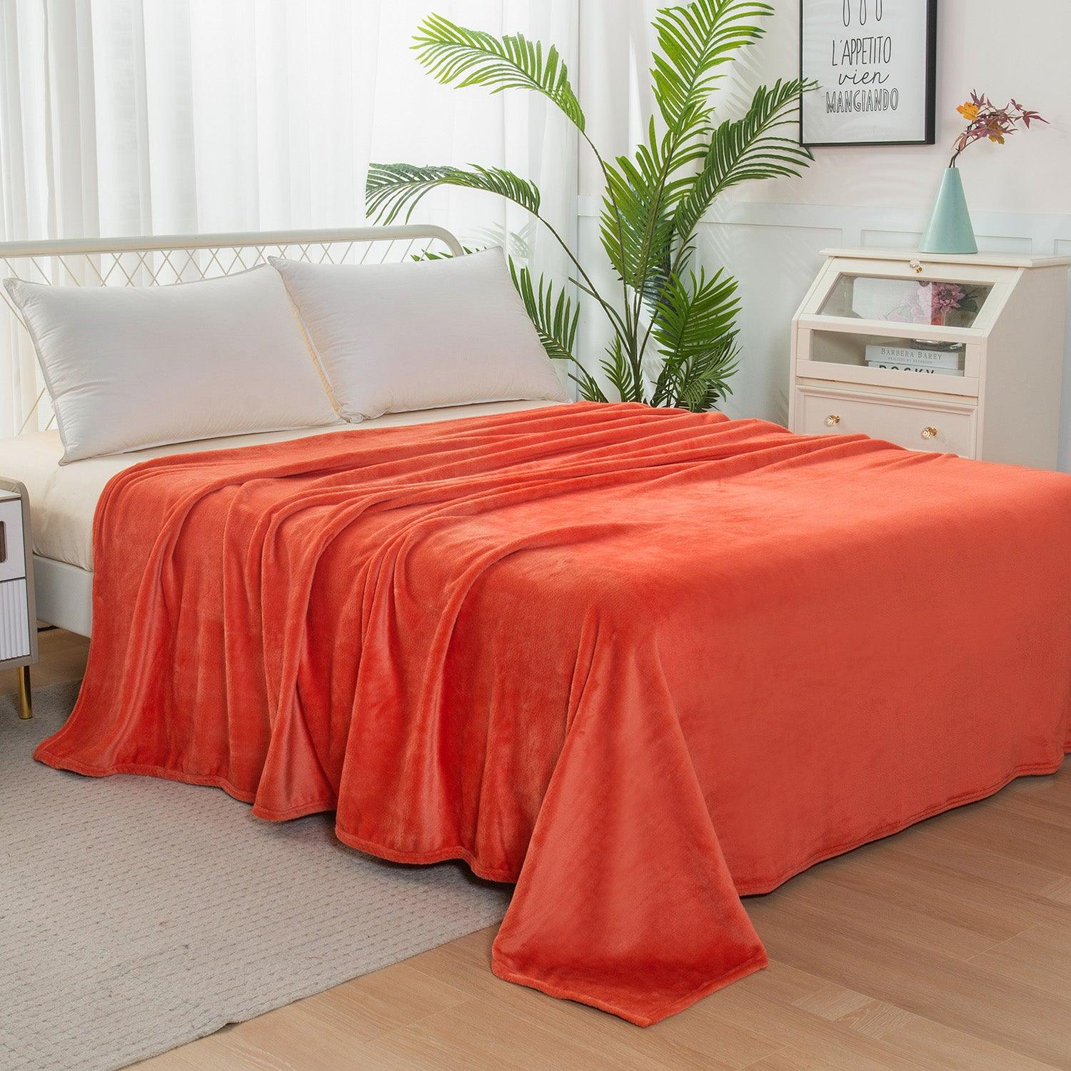 Velvet Plush Fleece Blanket Solid Color Design - Velour Blanket