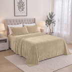 4-Piece Velvet Plush Flannel Sheet Set