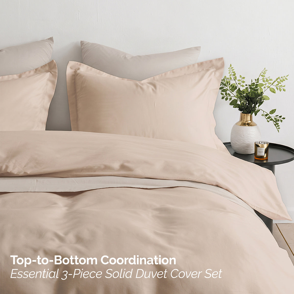 Essential 3-Piece Solid Duvet Cover Set