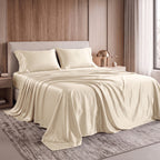 Fine 4-Piece Silky Satin Sheet Set, Bright Shades