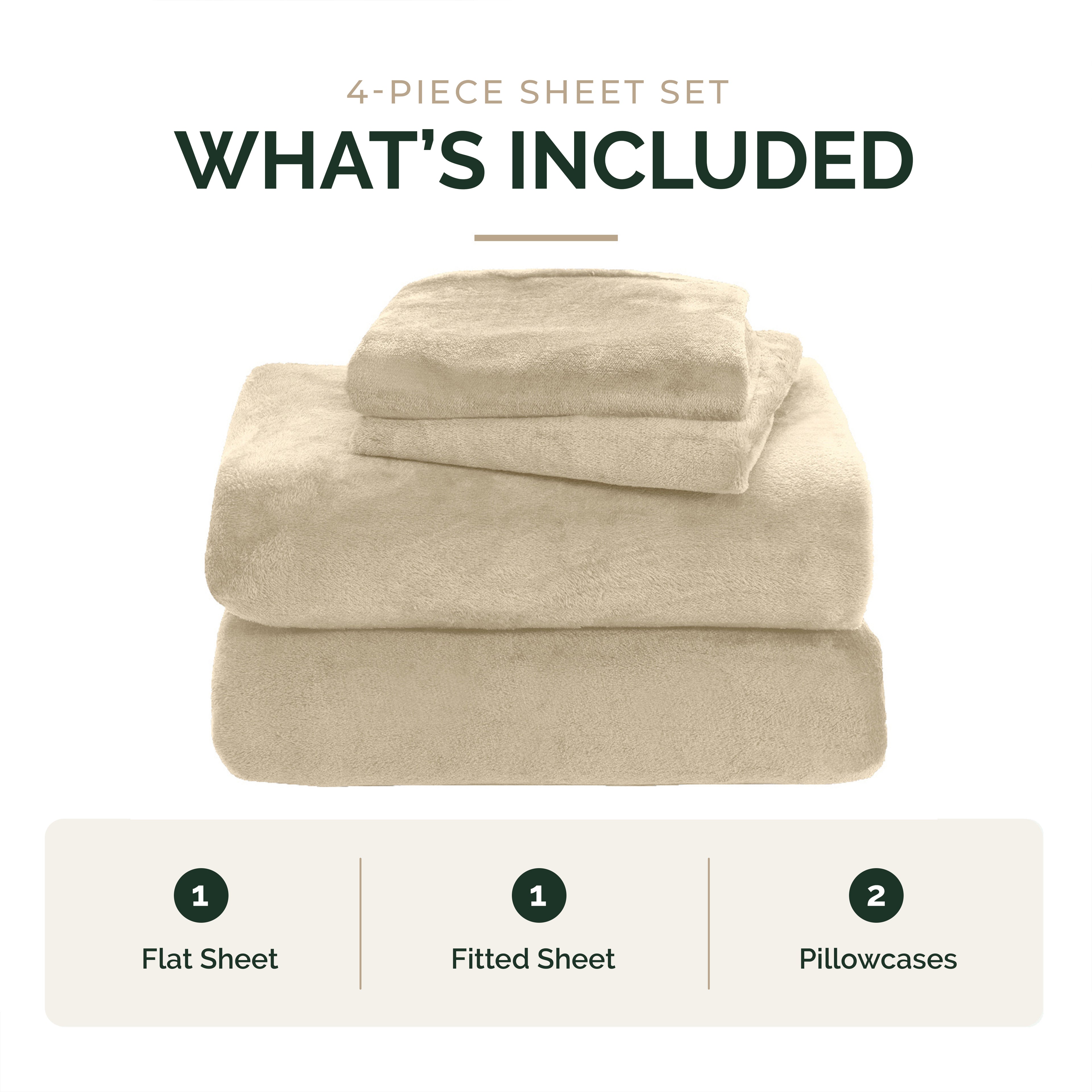 4-Piece Velvet Plush Flannel Sheet Set