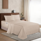 Extra deep 18-24 Inch Pocket 3 Line Embroidery, 4-Piece Sheet Set, Bright Shades
