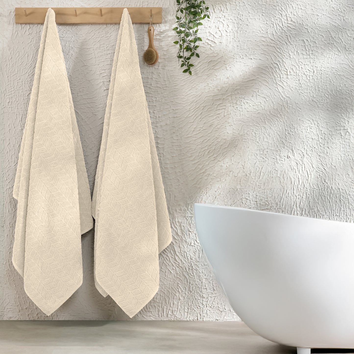 Elegant Comfort 2-Pack Premium Turkish Cotton Braided Bath Towel Set, 27 x 54 inch