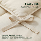 Pinch Pleated Pintuck Pattern, 3-Piece Duvet Cover Set - Features Corner Ties