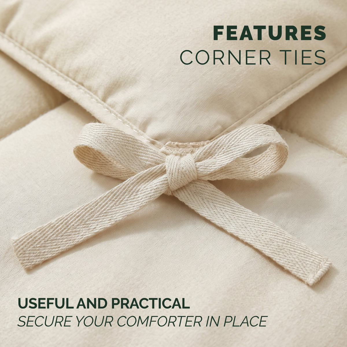 Pinch Pleated Pintuck Pattern, 3-Piece Duvet Cover Set - Features Corner Ties