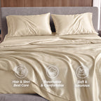 Fine 4-Piece Silky Satin Sheet Set, Bright Shades