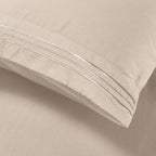 Essential Solid 3 Line Embroidery - Soft as a Hotel Premium Quality, 4-Piece Sheet Set, Bright Shades