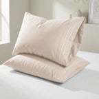 Set of 2 Pillowcases- 3 Line Embroidery