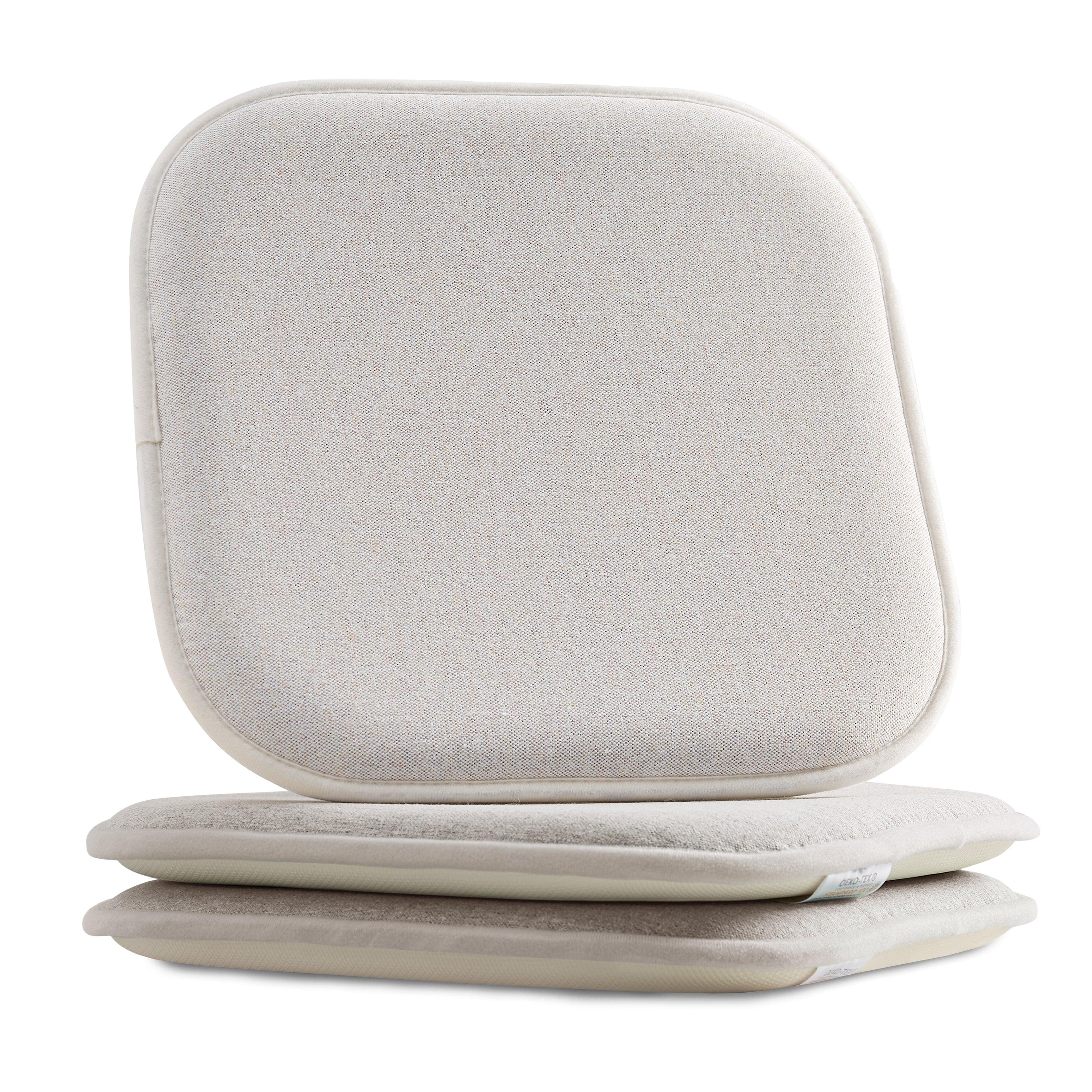 2-Pack Textured Chair Cushion Covers - Skid-Proof Rubber Backing