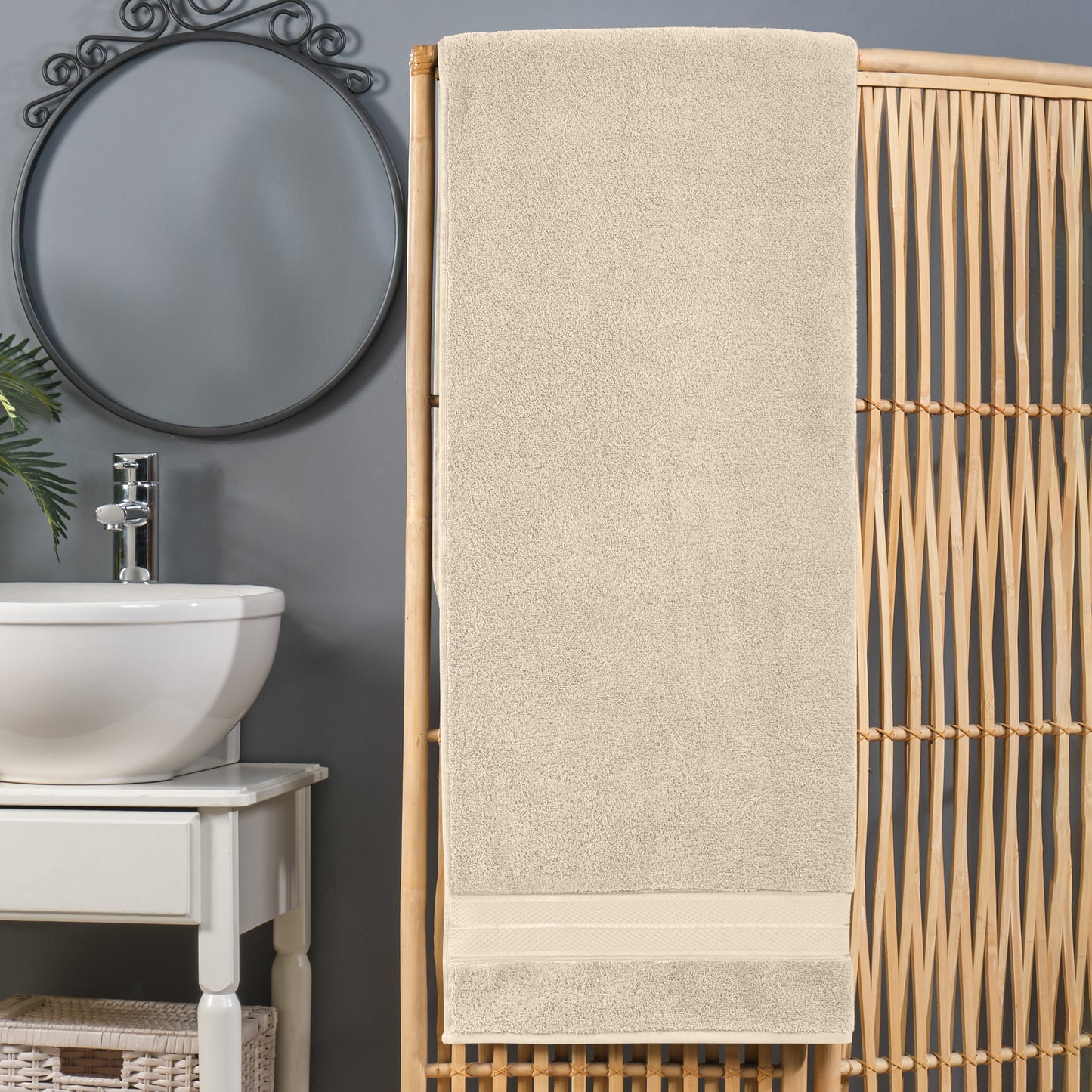 Elegant Comfort 1-Piece Premium Turkish Cotton Three Line Popcorn Oversized Bath Sheet Towel 40 x 80 Inch