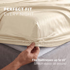 Fine 4-Piece Silky Satin Sheet Set, Bright Shades