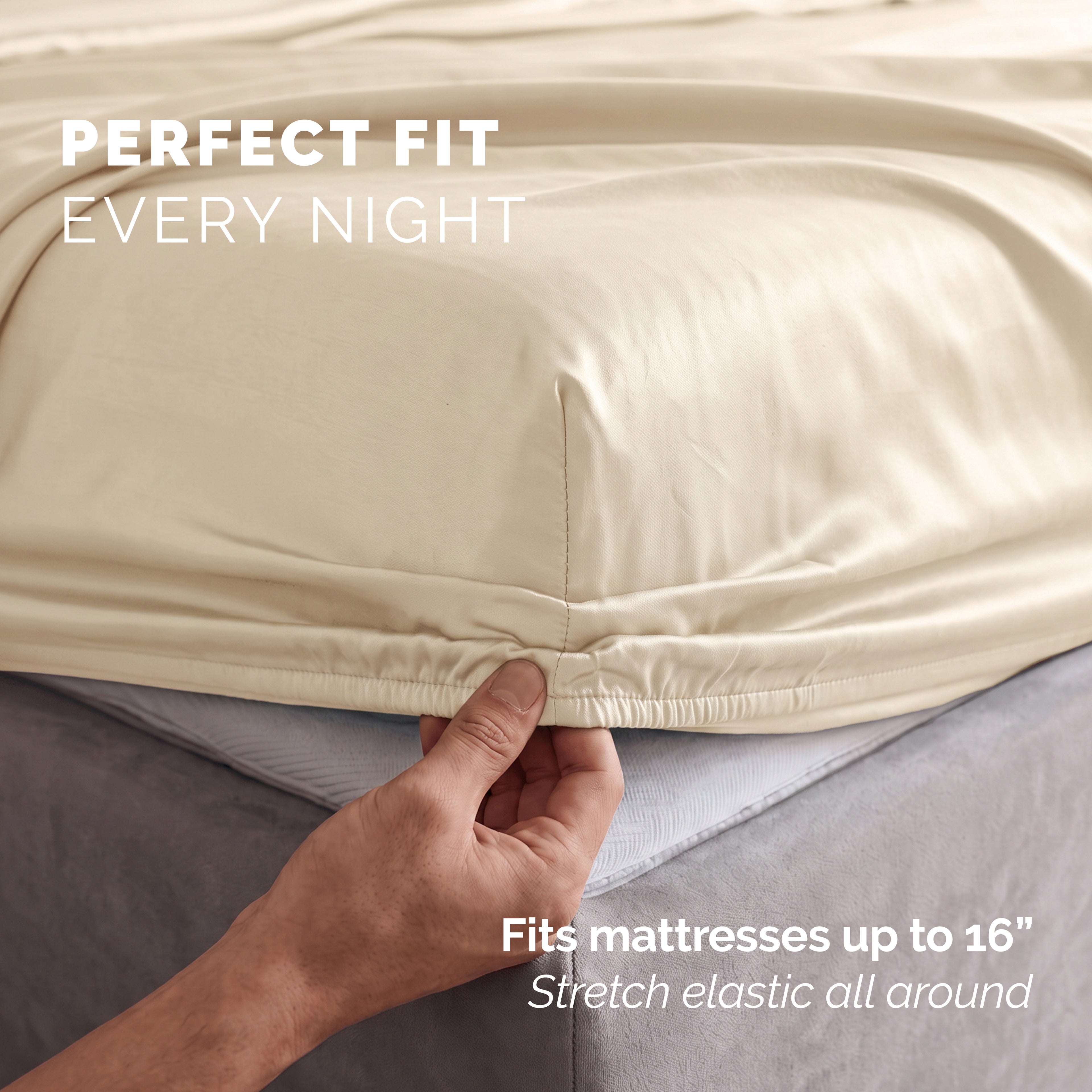 Fine 4-Piece Silky Satin Sheet Set, Bright Shades