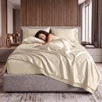 Fine 4-Piece Silky Satin Sheet Set, Bright Shades