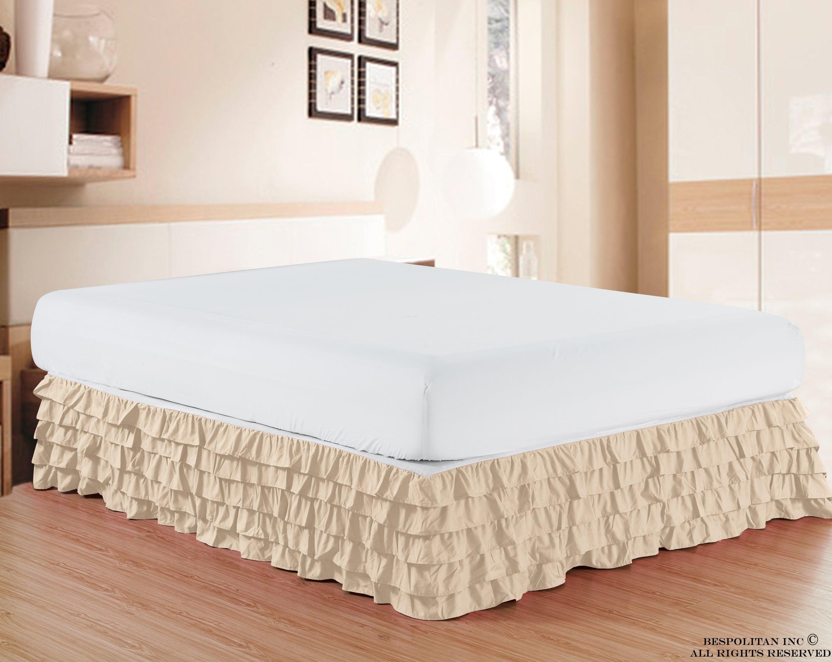 1-Piece Multi-Ruffle Bed Skirt - 15 inch Drop - Classy Bed skirt
