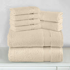 8-Piece Turkish Cotton Towel Set, 4 Washcloths, 2 Hand Towels and 2 Bath Towels