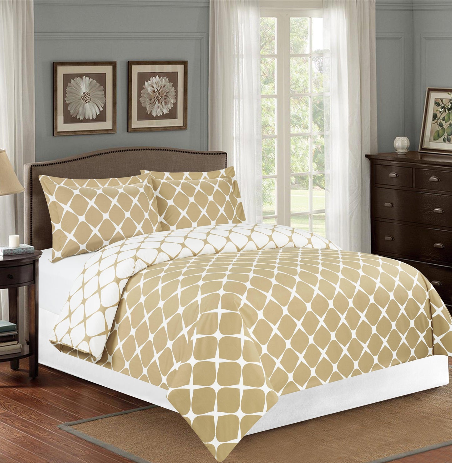 Elegant Comfort Bloomingdale Pattern, 3-Piece Duvet Cover Set