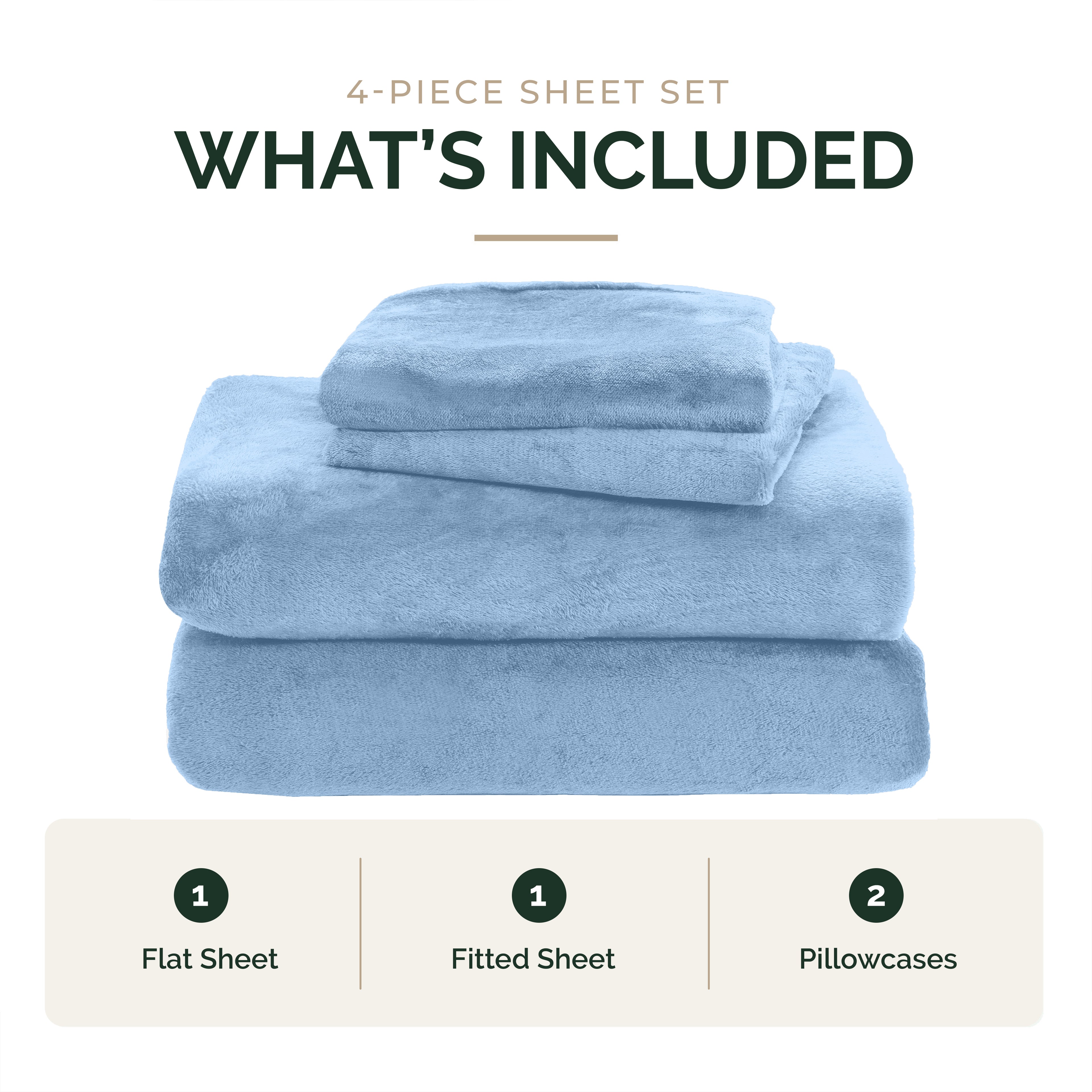 4-Piece Velvet Plush Flannel Sheet Set