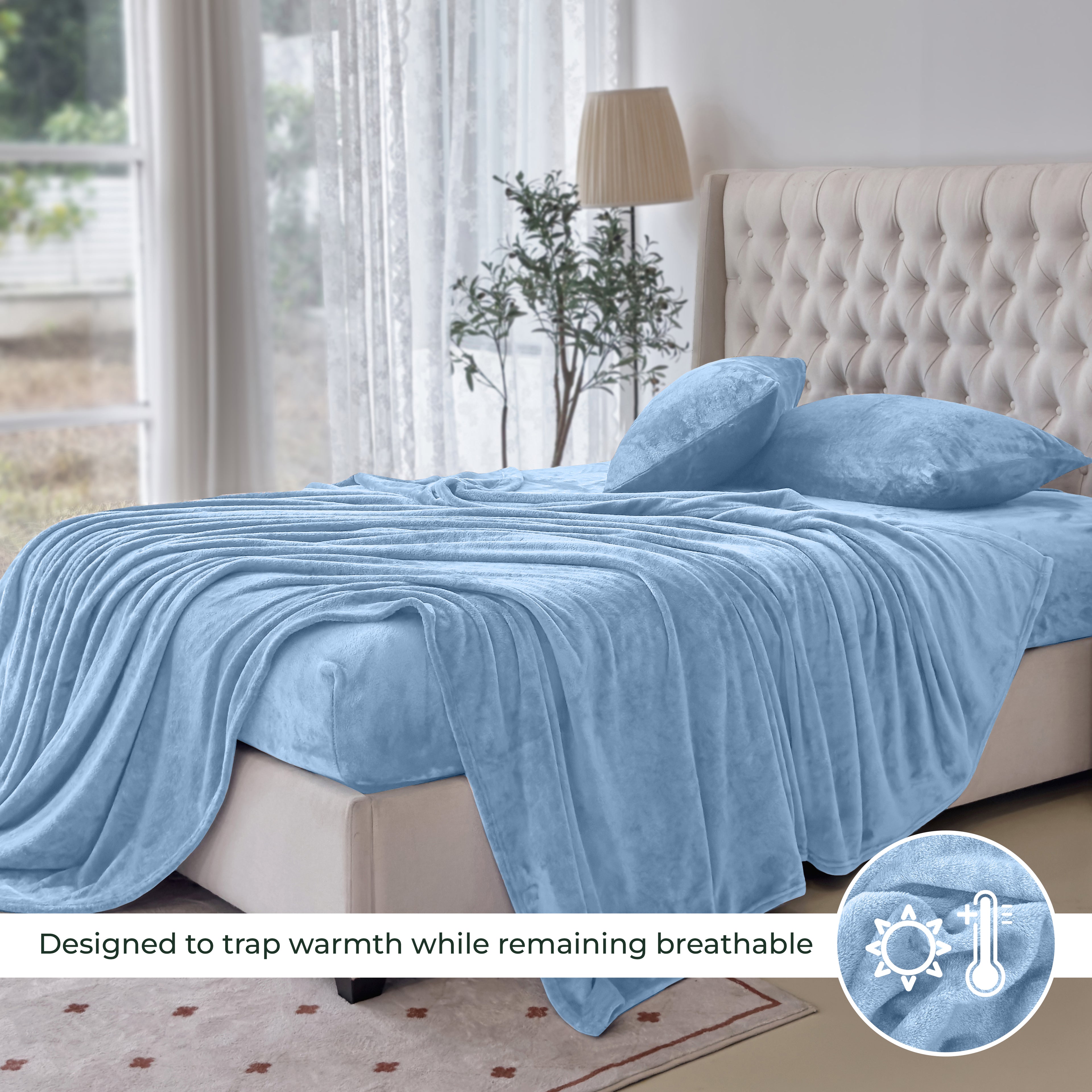 4-Piece Velvet Plush Flannel Sheet Set