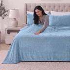 4-Piece Velvet Plush Flannel Sheet Set