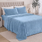 4-Piece Velvet Plush Flannel Sheet Set