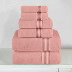 6-Piece Turkish Cotton Towel Set, 2 Washcloths, 2 Hand Towels and 2 Bath Towels