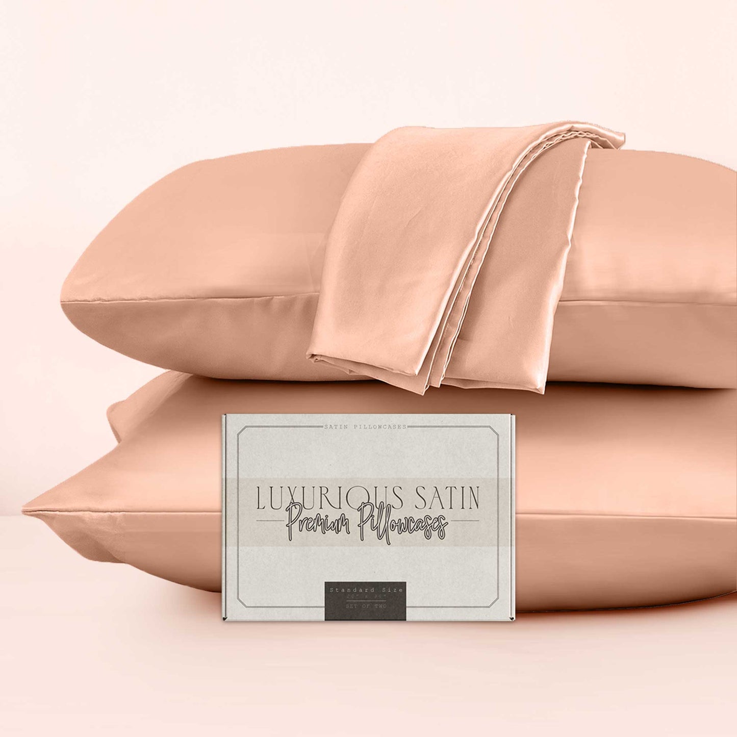 Elegant Comfort Set of 2 - Satin Pillowcases