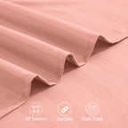 6-Piece Dobby Stripe Printed Bed Sheet Set- Soft as a Hotel Premium Quality