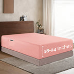 Extra Deep Pocket 18"-24" Single Fitted Sheet for High Mattress, Bright Shades