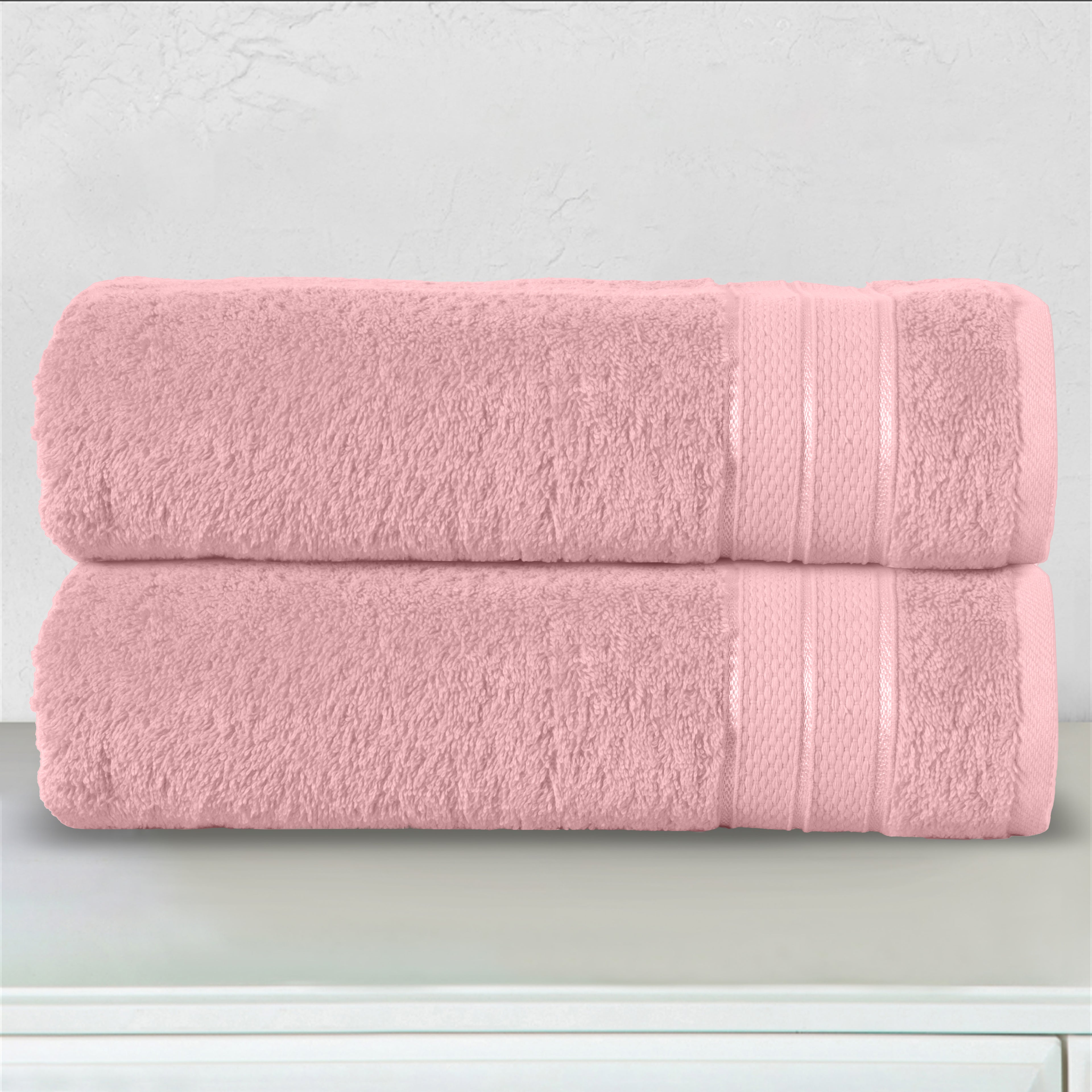 2-Pack Turkish Cotton Three Line Popcorn Bath Towel Set, 27 x 54 inch