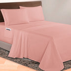 Extra deep 18-24 Inch Pocket 3 Line Embroidery, 4-Piece Sheet Set, Bright Shades