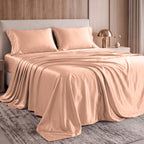Fine 4-Piece Silky Satin Sheet Set, Bright Shades