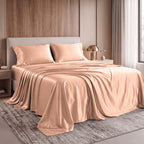 Fine 4-Piece Silky Satin Sheet Set, Bright Shades