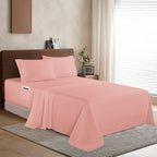 Extra deep 18-24 Inch Pocket 3 Line Embroidery, 4-Piece Sheet Set, Bright Shades