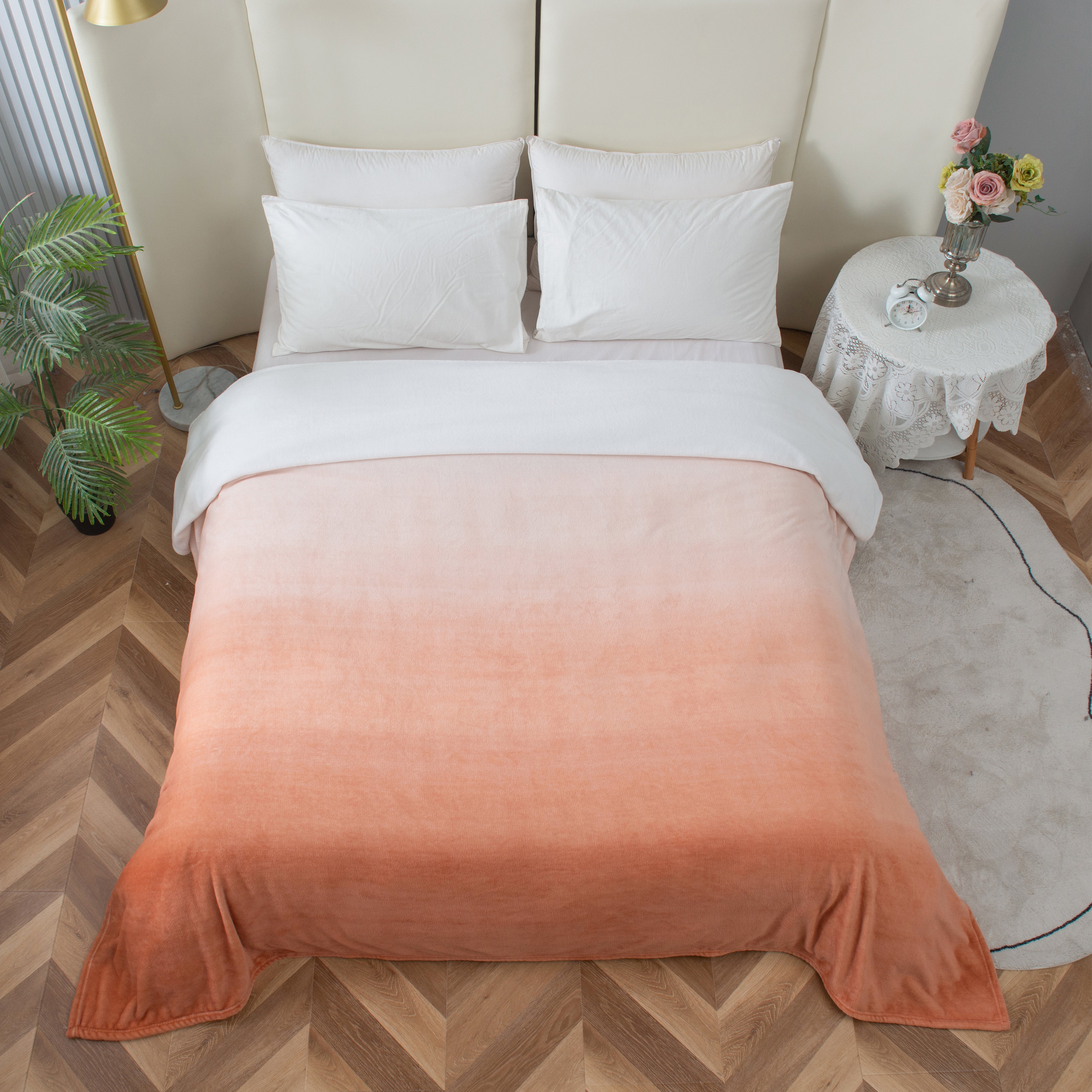 Ombre Printed Velour Fleece Blanket - Velvety Feel