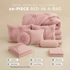 10-Piece Sunflower Comforter Set - Includes 4-Piece Sheet Set with Double Sided Storage Pockets