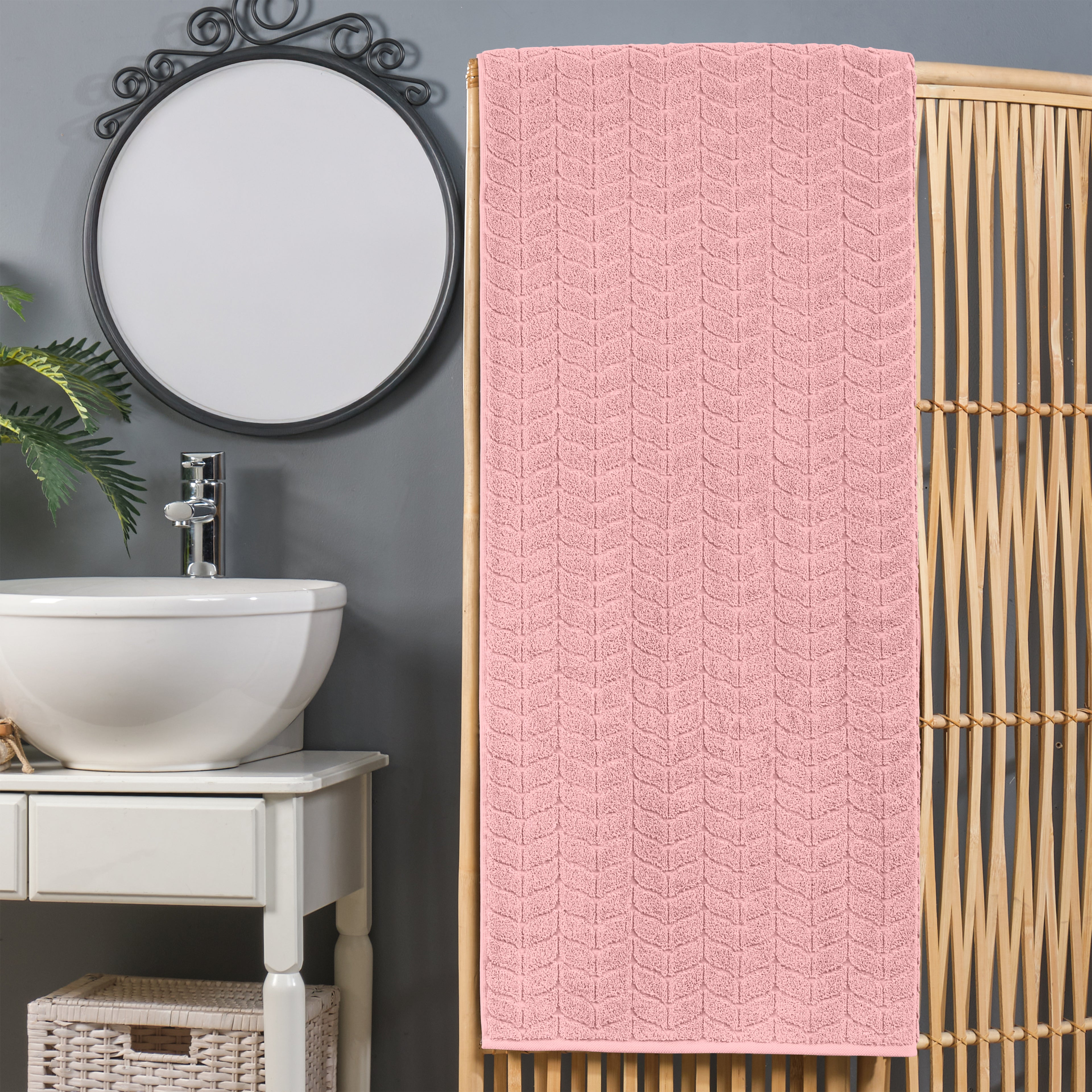 1-Piece Premium Turkish Cotton Braided Oversized Bath Sheet Towel 40 x 80 Inch