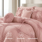 10-Piece Sunflower Comforter Set - Includes 4-Piece Sheet Set with Double Sided Storage Pockets