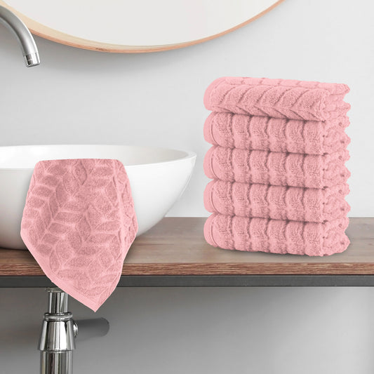 Elegant Comfort 6-Pack Premium Turkish Cotton Braided Washcloths Set, 13 x 13 inch