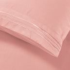 Essential Solid 3 Line Embroidery - Soft as a Hotel Premium Quality, 4-Piece Sheet Set, Bright Shades