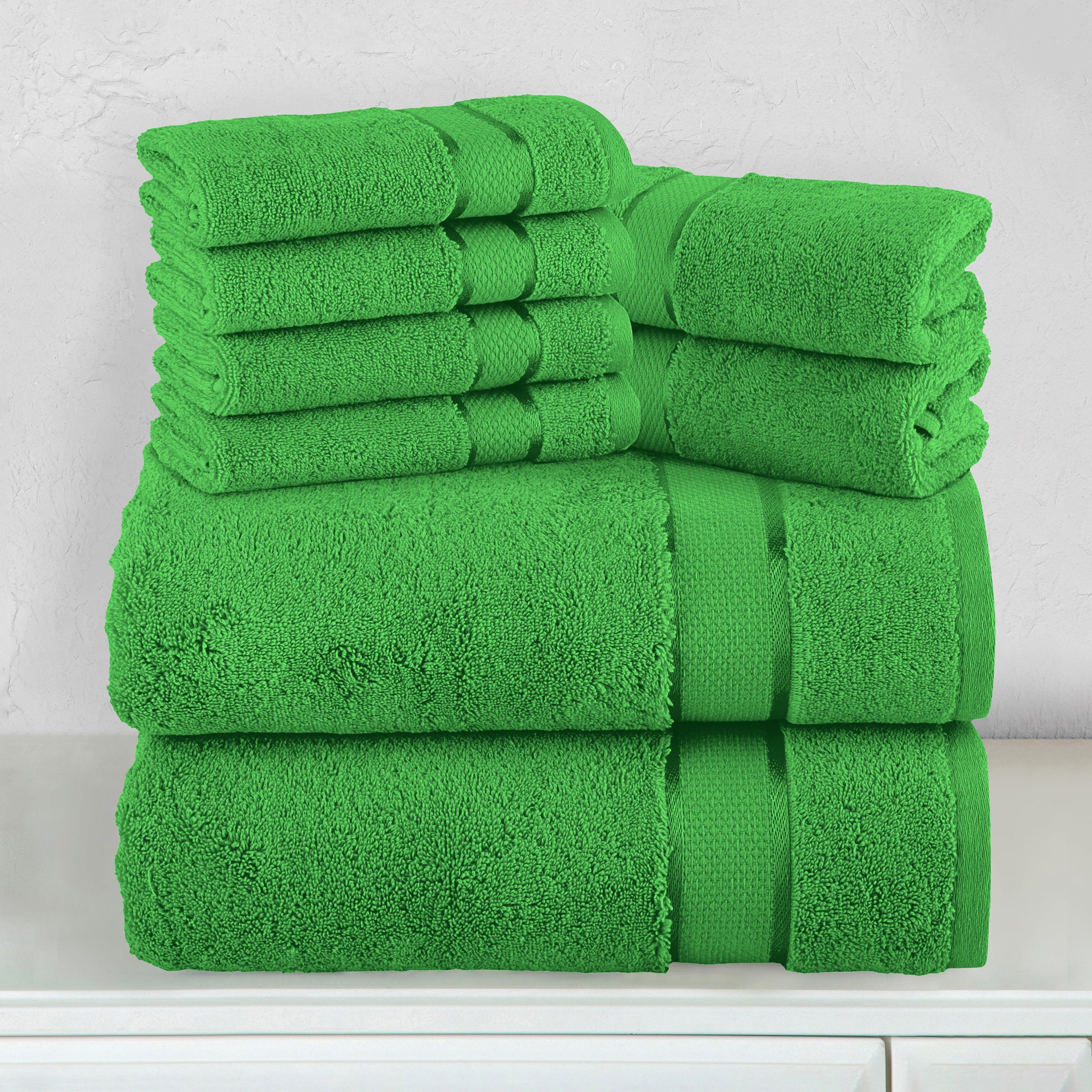 8-Piece Turkish Cotton Towel Set, 4 Washcloths, 2 Hand Towels and 2 Bath Towels